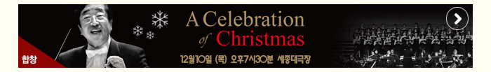 a celbration of christmas 12월10일(목) 오후7시30분 세종대극장