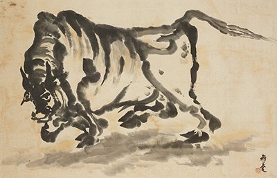 이응노(1904-1989), 소, 한지에 수묵담채, 미상, 62x95